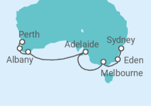 Itinerario del Crucero Explorador del sur de Australia - Princess Cruises
