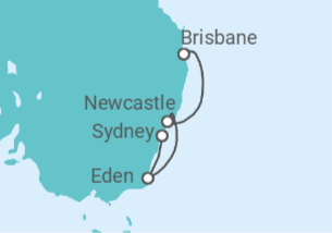 Itinerario del Crucero Escapada por la Costa Hunter - Princess Cruises