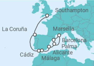Itinerario del Crucero España, Francia - MSC Cruceros