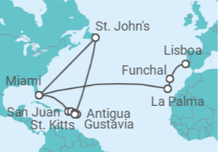 Itinerario del Crucero Desde Miami (EEUU) a Lisboa - Silversea