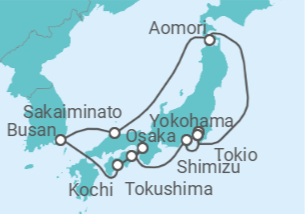 Itinerario del Crucero Viaje Completo a Japón Festivales de Verano desde Valencia - Con vuelos - Princess Cruises