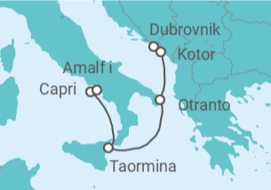 Itinerario del Crucero Explorador del Mediterráneo y el Adriático - Seadream Yacht Club