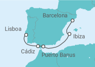 Itinerario del Crucero De Portugal a la Riviera española - Seadream Yacht Club