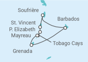Itinerario del Crucero Las gloriosas Granadinas - Seadream Yacht Club