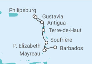Itinerario del Crucero Explorador de las Indias Occidentales - Seadream Yacht Club