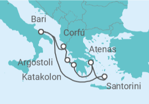 Itinerario del Crucero Sabores griegos 2027 - MSC Cruceros