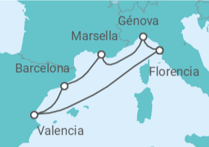 Itinerario del Crucero España, Francia, Italia - MSC Cruceros
