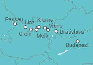 Itinerario del Crucero Leyendas del Danubio con la Ciudad de la Música - Riverside