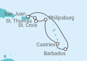 Itinerario del Crucero Caribe Sur - Royal Caribbean