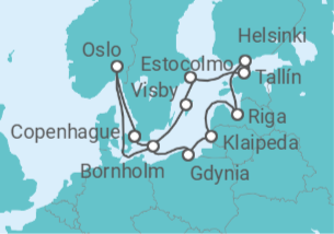 Itinerario del Crucero Noruega, Dinamarca y Suecia - Princess Cruises