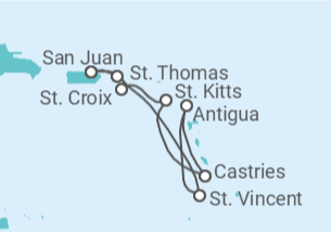 Itinerario del Crucero Caribe Sur - Royal Caribbean
