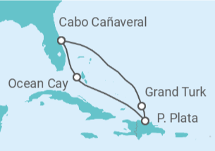 Itinerario del Crucero Islas Turcas y Caicos, República Dominicana - MSC Cruceros