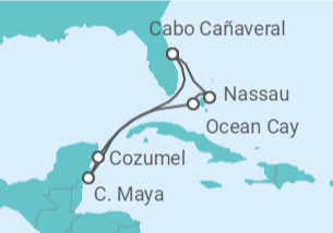 Itinerario del Crucero Encantos del Caribe Mexicano - MSC Cruceros