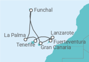Itinerario del Crucero Islas Canarias - AIDA