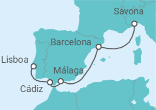 Itinerario del Crucero España - Costa Cruceros