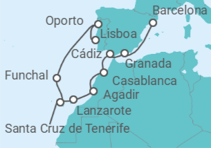 Itinerario del Crucero Islas Canarias - NCL Norwegian Cruise Line