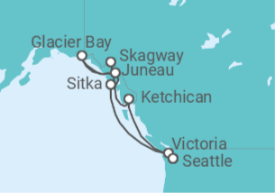 Itinerario del Crucero Alaska - NCL Norwegian Cruise Line
