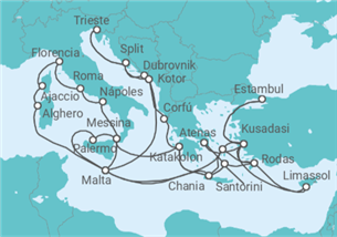 Itinerario del Crucero Lo Mejor del Mediterráneo - Princess Cruises