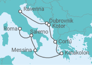 Itinerario del Crucero Croacia, Montenegro, Grecia, Italia - NCL Norwegian Cruise Line