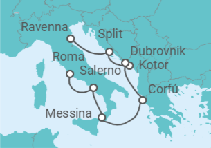 Itinerario del Crucero Croacia, Montenegro, Grecia e Italia - NCL Norwegian Cruise Line