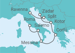 Itinerario del Crucero Croacia, Montenegro, Grecia, Italia - NCL Norwegian Cruise Line