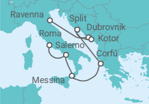 Itinerario del Crucero Croacia, Montenegro, Grecia, Italia - NCL Norwegian Cruise Line