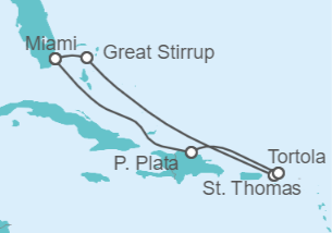 Itinerario del Crucero Islas Vírgenes - EEUU, Islas Vírgenes - Reino Unido - NCL Norwegian Cruise Line