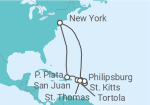 Itinerario del Crucero Puerto Rico, Islas Vírgenes - Reino Unido, San Cristóbal Y Nieves, Saint Maarten, Islas Vírgenes ... - NCL Norwegian Cruise Line