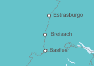 Itinerario del Crucero La magia de los mercadillos de Navidad de Alsacia y Suiza a lo largo del Rin  - CroisiEurope