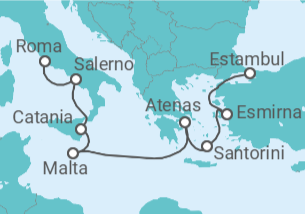 Itinerario del Crucero Italia, Malta, Grecia, Turquía - NCL Norwegian Cruise Line