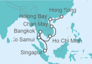 Itinerario del Crucero Asia: Ko Samui, Bangkok y Ho Chi Minh - NCL Norwegian Cruise Line