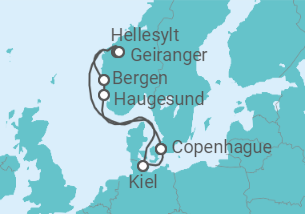 Itinerario del Crucero Noruega, Alemania - Costa Cruceros