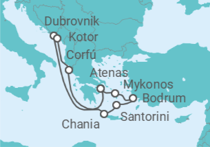 Itinerario del Crucero Noches Estrelladas en Grecia y Croacia - Virgin Voyages