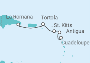 Itinerario del Crucero Antigua Y Barbuda, San Cristóbal Y Nieves, Islas Vírgenes - Reino Unido - Costa Cruceros