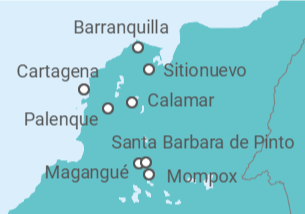 Itinerario del Crucero Maravillas de Colombia - AmaWaterways