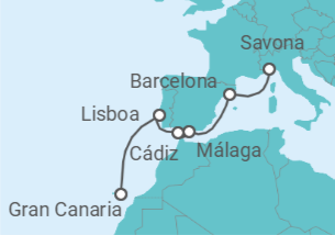 Itinerario del Crucero España y Portugal - Costa Cruceros