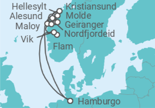 Itinerario del Crucero Alemania y Noruega - Costa Cruceros