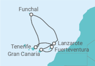 Itinerario del Crucero Fin de Año en Canarias - MSC Cruceros