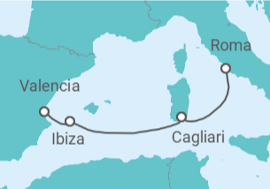 Itinerario del Crucero España, Italia - MSC Cruceros