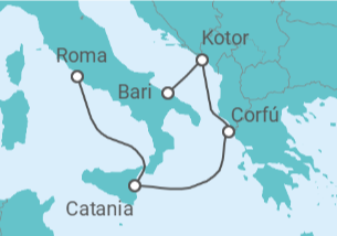 Itinerario del Crucero Italia, Grecia, Montenegro - MSC Cruceros