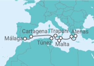 Itinerario del Crucero Malta, Italia, Túnez, España - Azamara