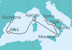 Itinerario del Crucero España, Francia, Italia - Cunard
