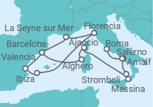 Itinerario del Crucero Italia, Francia y España - Cunard