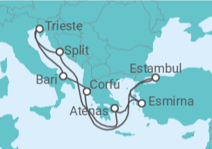 Itinerario del Crucero Turquía, Grecia, Italia - MSC Cruceros