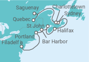 Itinerario del Crucero Estados Unidos (EE.UU.), Canadá - NCL Norwegian Cruise Line