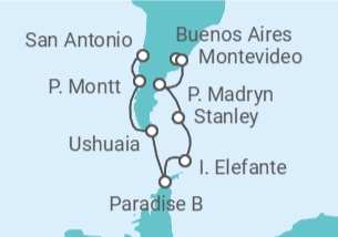 Itinerario del Crucero América del Sur: Argentina y Chile - NCL Norwegian Cruise Line
