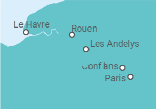 Itinerario del Crucero París, Normandía y el Río Sena - Con vuelos - Panavision