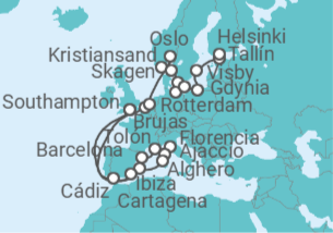 Itinerario del Crucero Explorador del Mediterráneo y el Báltico - Princess Cruises