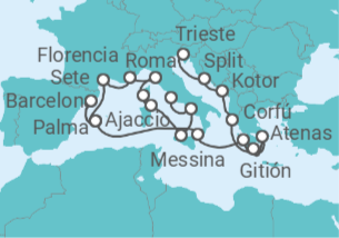 Itinerario del Crucero Viajero Mediterráneo - Oceania Cruises