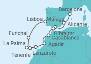 Itinerario del Crucero Islas Canarias - Regent Seven Seas